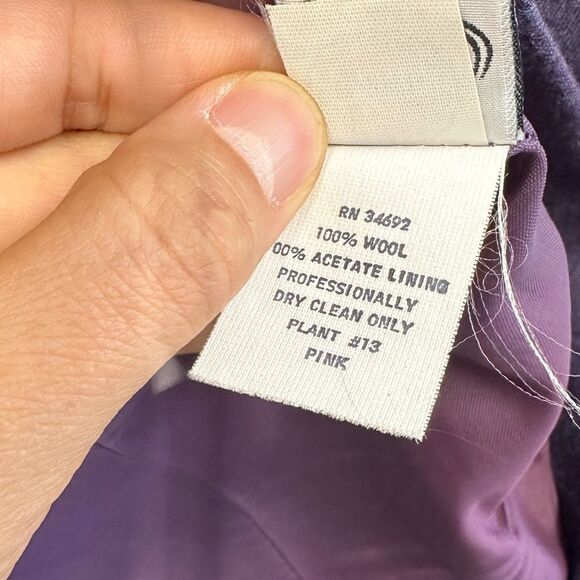 Givenchy Eggplant Purple 100% Wool Cropped Boxy Blazer Double Breast Size S - Picture 13 of 16